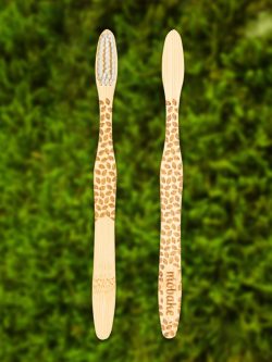 Detská bambusová kefka so vzorom Vŕbové lístky
