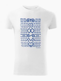 Pánske tričko Čičmanský vzor biele - Slovak Spirit