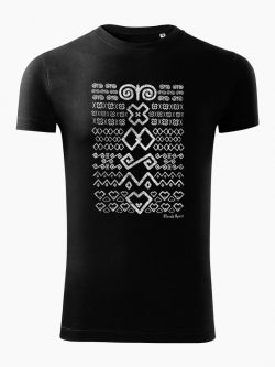 Pánske tričko Čičmanský vzor čierne - Slovak Spirit