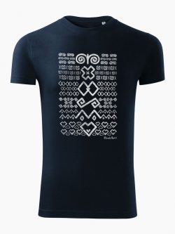 Pánske tričko Čičmanský vzor tmavo modré - Slovak Spirit