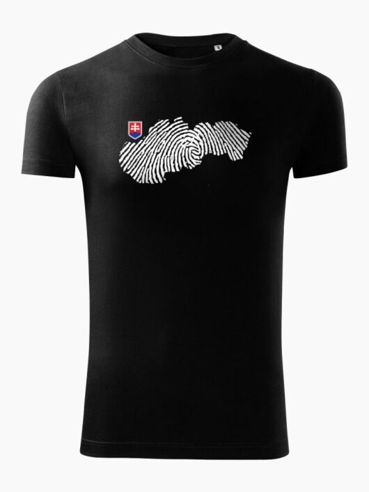 Pánske tričko Odtlačok Slovenska čierne - Slovak Spirit