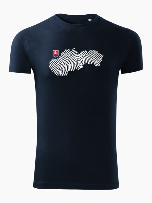 Pánske tričko Odtlačok Slovenska tmavo modré - Slovak Spirit