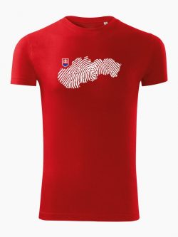 Pánske tričko Odtlačok Slovenska červené - Slovak Spirit