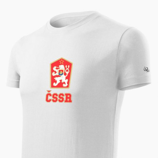 Pánske tričko ČSSR biele detail - Slovak Spirit