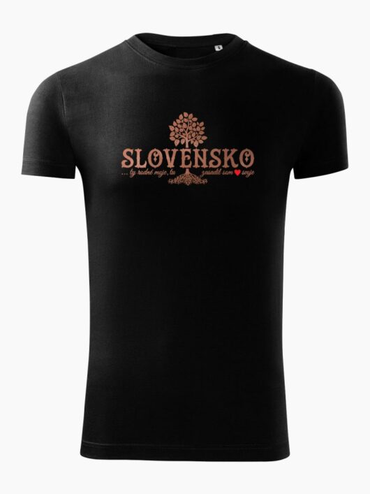 Pánske tričko Slovenské korene čierne - Slovak Spirit