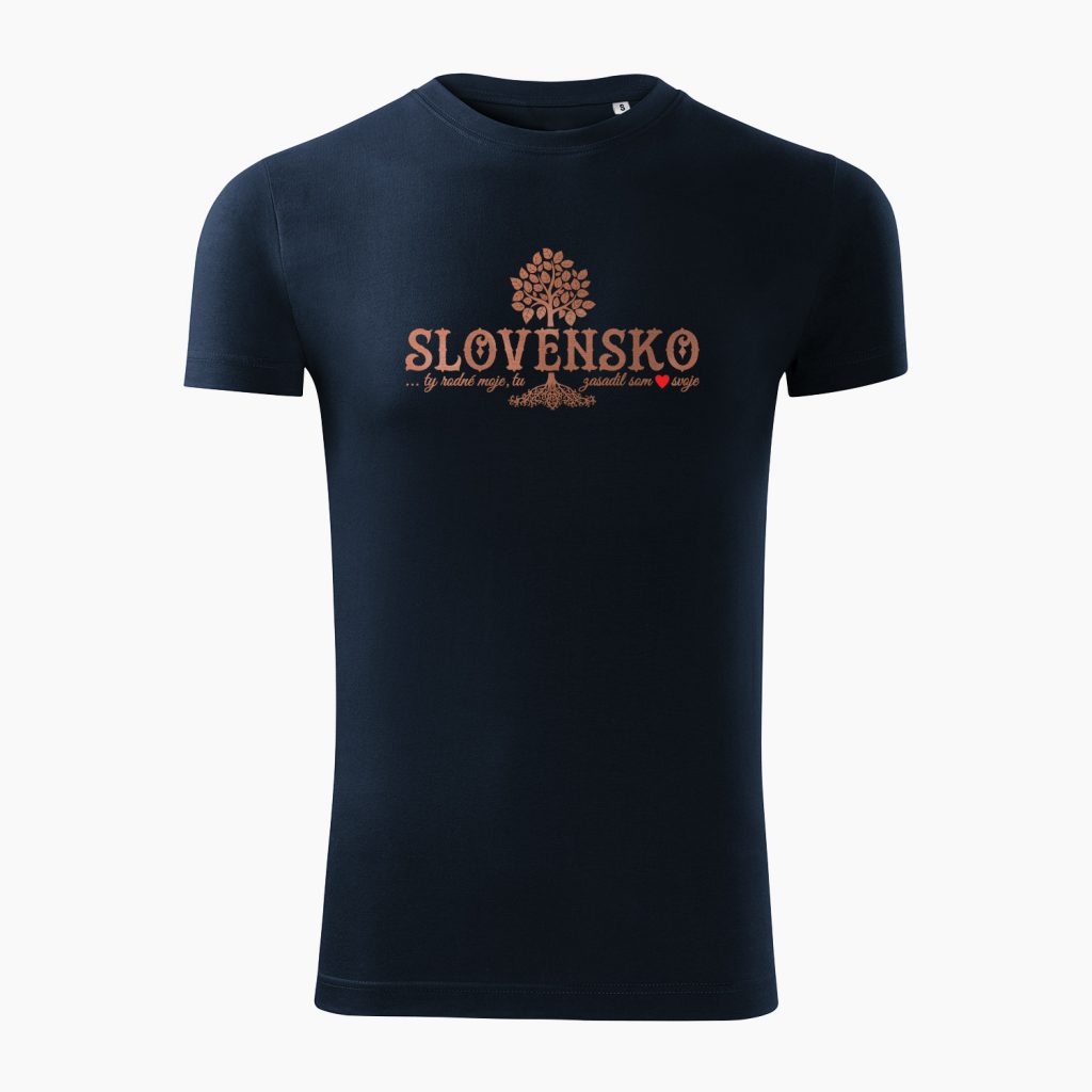 Pánske tričko Slovenské korene tmavo modré - Slovak Spirit
