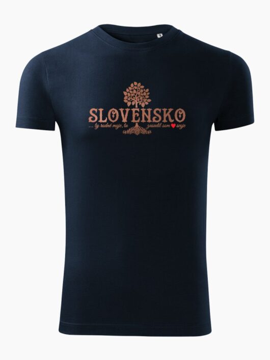 Pánske tričko Slovenské korene tmavo modré - Slovak Spirit