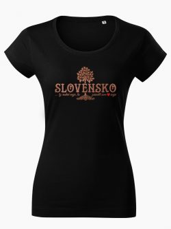 Dámske tričko Slovenské korene čierne - Slovak Spirit