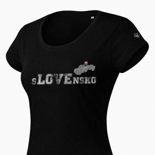Dámske tričko sLOVEnsko čierne detail - Slovak Spirit