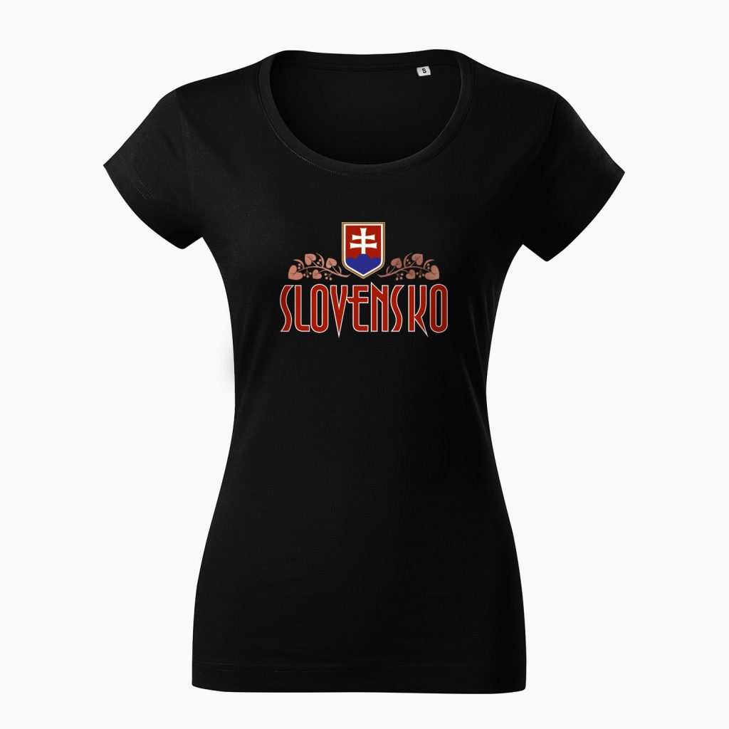 Dámske tričko Slovenská Lipa čierne - Slovak Spirit