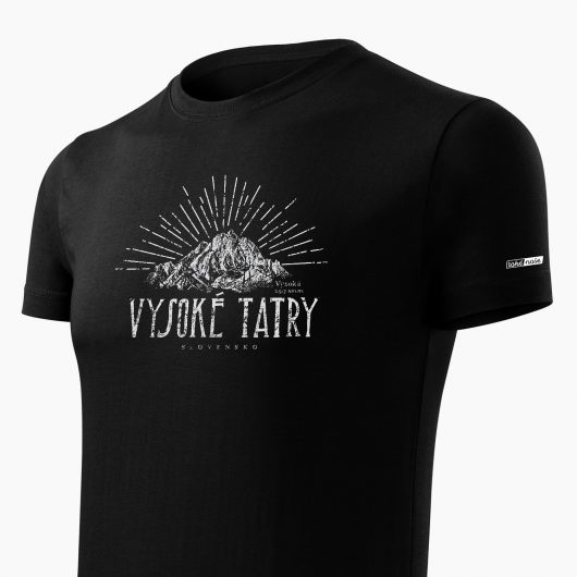 Pánske tričko Vysoké Tatry - Vysoká čierne detail - Také naše