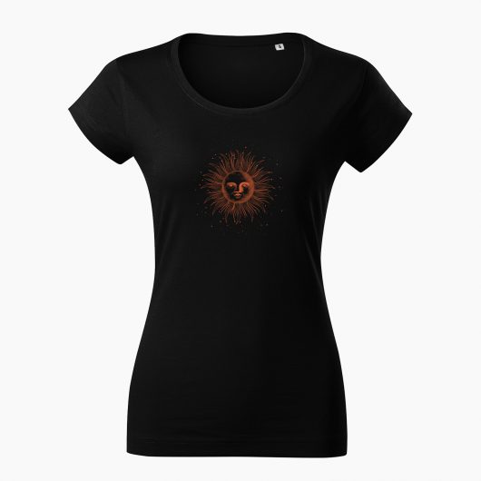 Dámske tričko Kreslené slnko čierne - Také naše