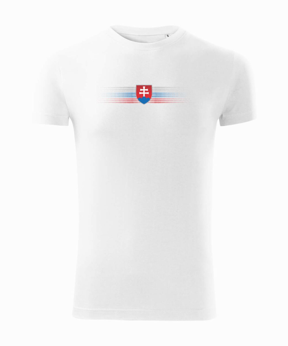 Panske tricko trikolora uzky strih - biele 1