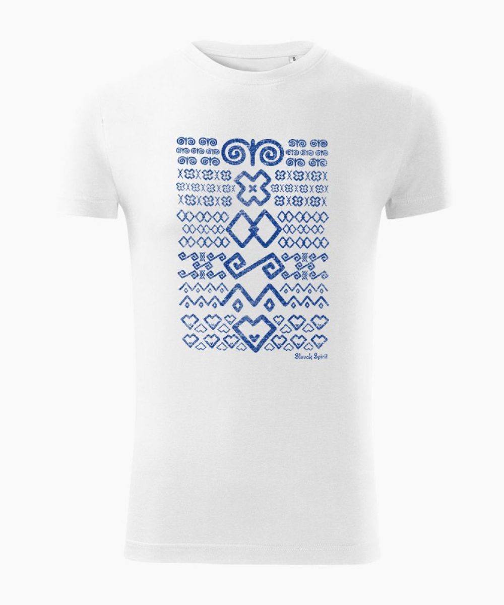 Pánske tričko Čičmanský vzor biele - Slovak Spirit