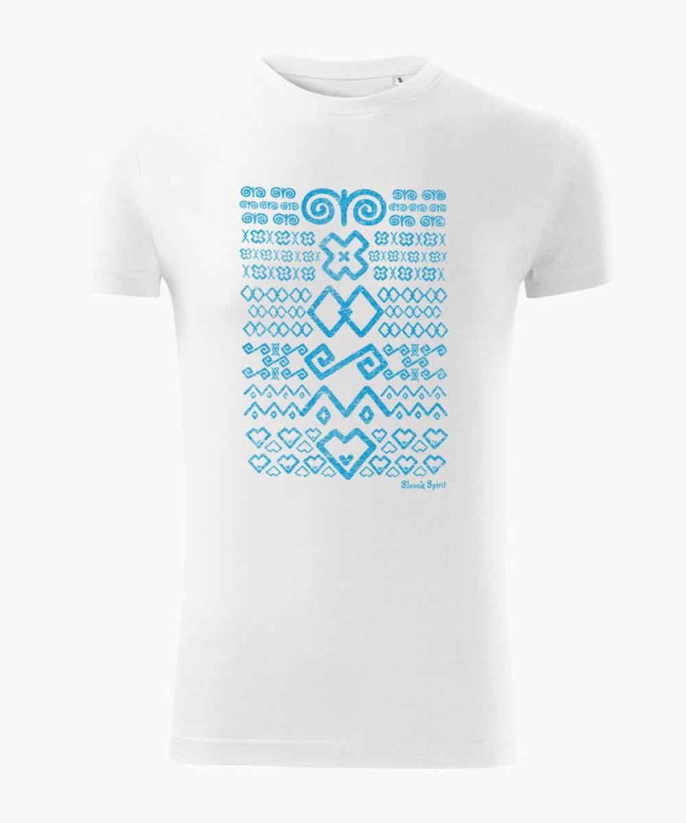 Pánske tričko Čičmanský vzor biele - Slovak Spirit