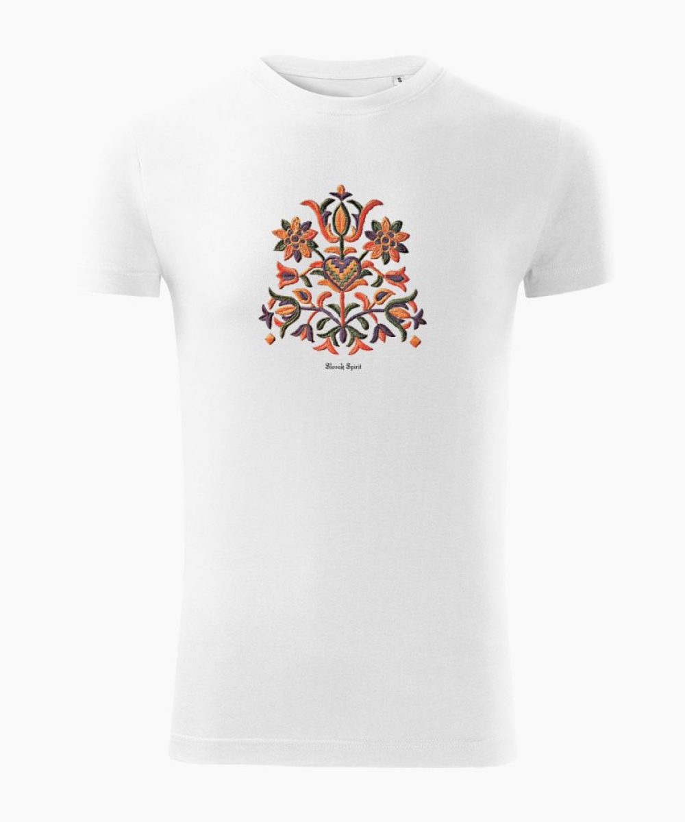 Pánske tričko Výšivka Prievidza biele - Slovak Spirit