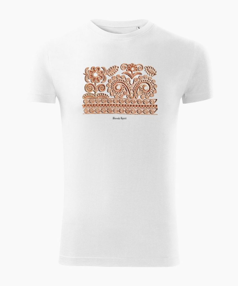Pánske tričko Výšivka Detva biele - Slovak Spirit