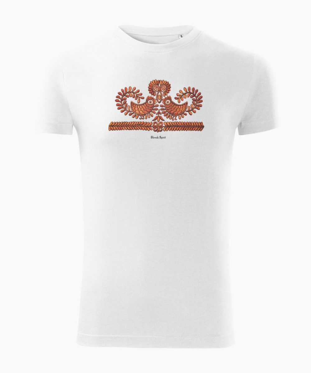 Pánske tričko Výšivka Čataj biele - Slovak Spirit