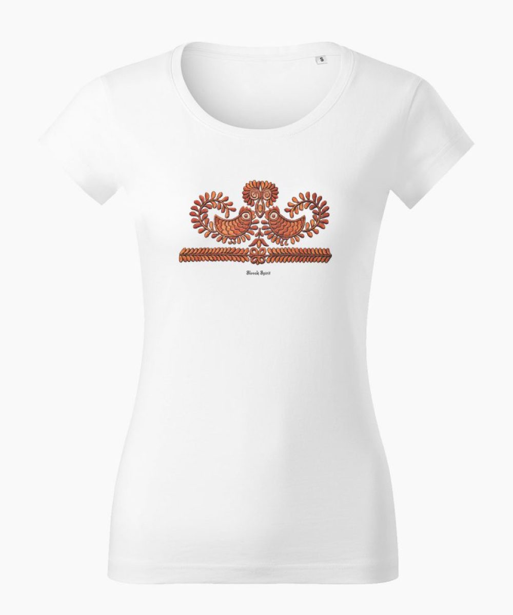 Dámske tričko Výšivka Čataj biele - Slovak Spirit