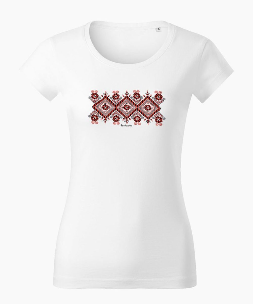 Dámske tričko Výšivka Pieniny biele - Slovak Spirit